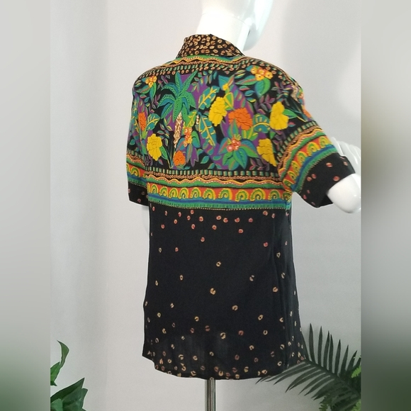 Vintage CAROLE LITTLE Petites - Women's TOP - SMALL - Picture 4 of 7